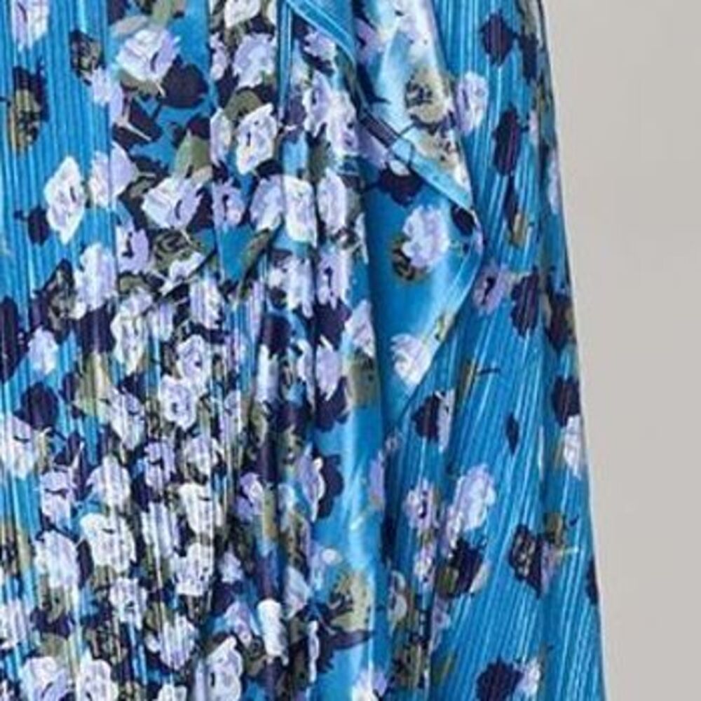 SUNNYLiFE Women's Petite Dress PL Faux Wrap Pleated Blue A677479 - Picture 2 of 3